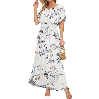 🔥 50% OFF🔥Women's Off The Shoulder Dress Wedding Guest Dress Summer Casual Long Ruffle Party Side Split Beach Maxi Dresses