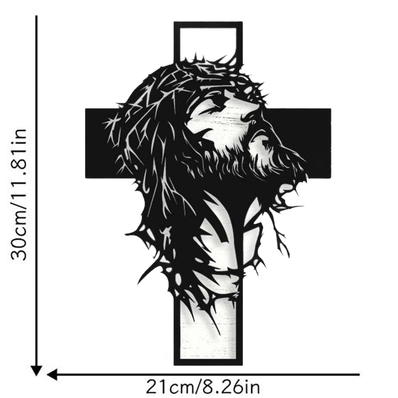 ✝️Handcrafted Metal Jesus Cross Wall Decor: Christian Home Decor