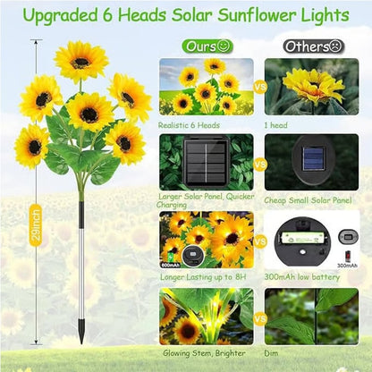 🌻50% off🌞Solar LED Sunflower Garden Lights-29.6inch/74cm