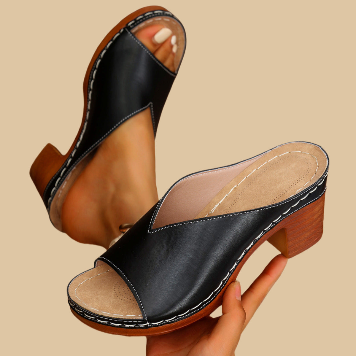 Mother's Day Special Offer - Orthopedic Chunky High Heel Sandals - BUY 2 FREE SHIPPING