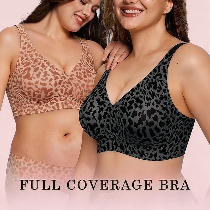 ❤️Mother's Day Specials-BUY 1 GET 1 FREE 🔥Super Firming Leopard Print Jelly  Bra | Women Wirefree Bras 👍No More Sagging Breasts