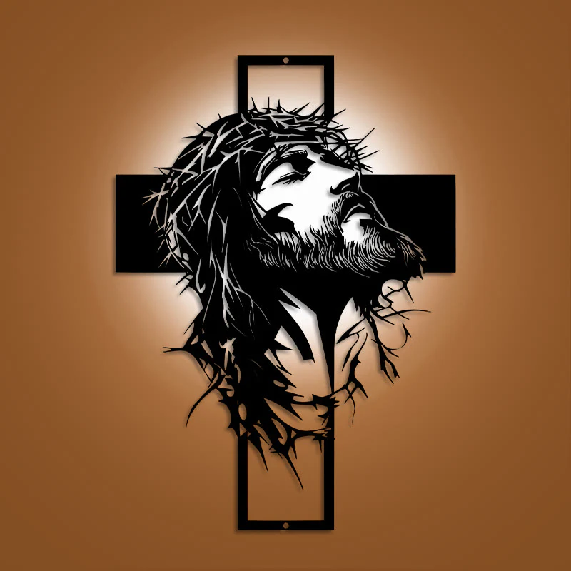 ✝️Handcrafted Metal Jesus Cross Wall Decor: Christian Home Decor