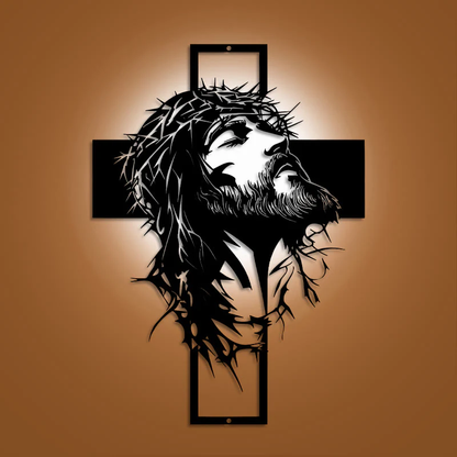 ✝️Handcrafted Metal Jesus Cross Wall Decor: Christian Home Decor