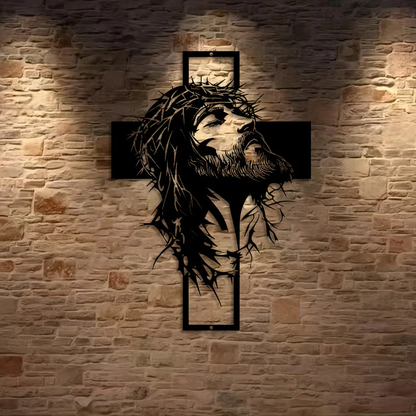 ✝️Handcrafted Metal Jesus Cross Wall Decor: Christian Home Decor