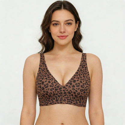 ❤️Mother's Day Specials-BUY 1 GET 1 FREE 🔥Super Firming Leopard Print Jelly  Bra | Women Wirefree Bras 👍No More Sagging Breasts
