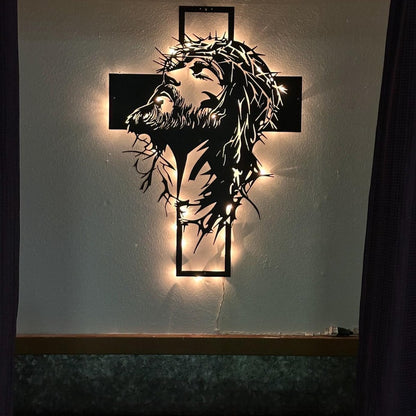 ✝️Handcrafted Metal Jesus Cross Wall Decor: Christian Home Decor