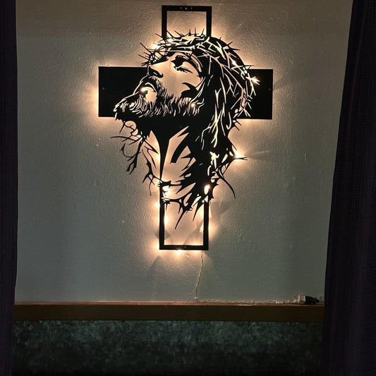 ✝️Handcrafted Metal Jesus Cross Wall Decor: Christian Home Decor