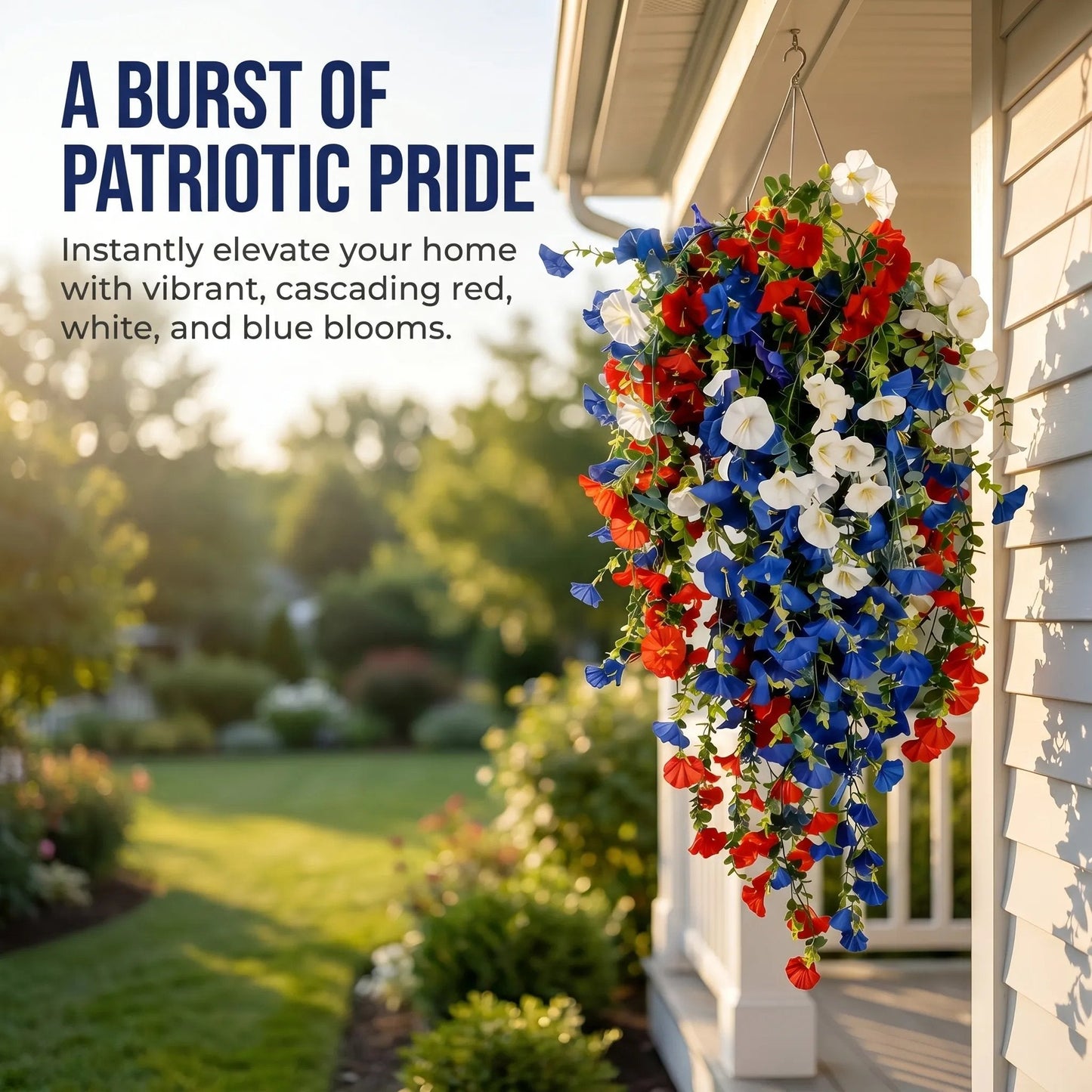 ✨ Celebrate America's 250th Anniversary with Patriotic Hanging Flower Baskets