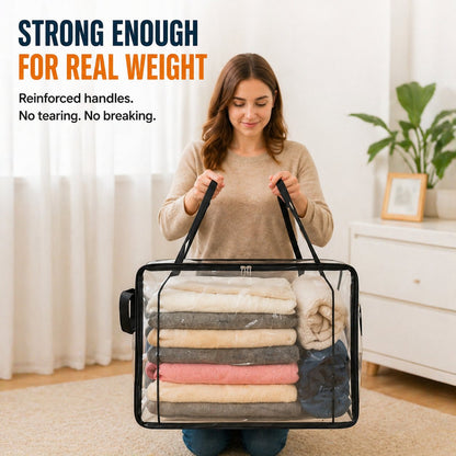 🔥LAST DAY 50% OFF - 📦Large Heavy-Duty Thick Plastic Clear Storage Bag for Clothes, Moving & Storage