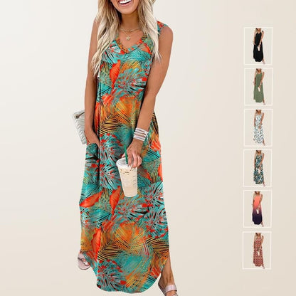 Summer Dresses Maxi Dress Vacation Beach Sundresses 2026 with Pockets