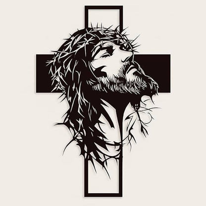 ✝️Handcrafted Metal Jesus Cross Wall Decor: Christian Home Decor