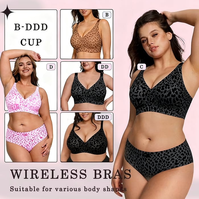 ❤️Mother's Day Specials-BUY 1 GET 1 FREE 🔥Super Firming Leopard Print Jelly  Bra | Women Wirefree Bras 👍No More Sagging Breasts