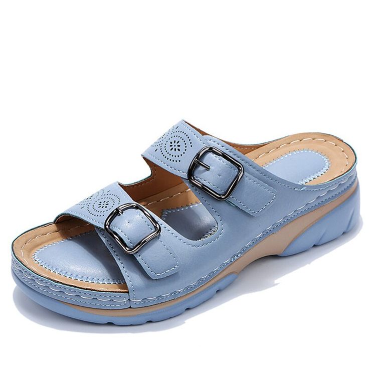 🔥LAST DAY 50% OFF-Breathable Orthopedic Adjustable Ladies Leather Sandals