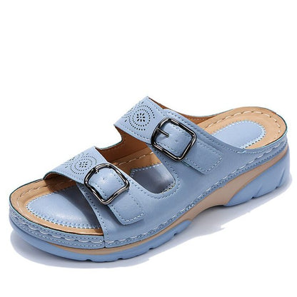 🔥LAST DAY 50% OFF-Breathable Orthopedic Adjustable Ladies Leather Sandals
