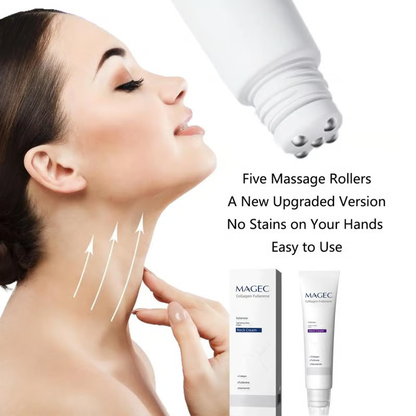 Roller Massage Neck Cream 🧴 Collagen & Hyaluronic Acid | Firms Neck, Reduces Wrinkles