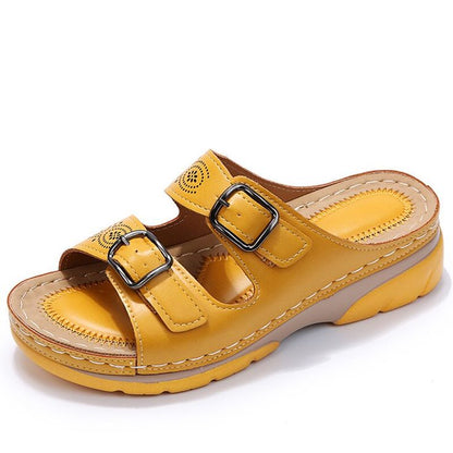 🔥LAST DAY 50% OFF-Breathable Orthopedic Adjustable Ladies Leather Sandals