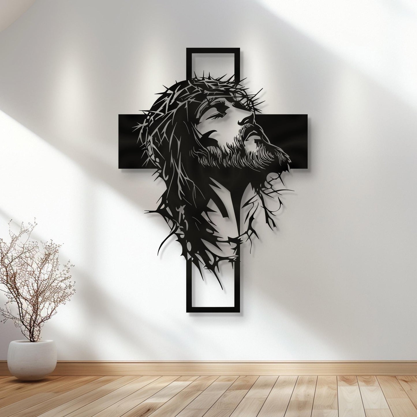 ✝️Handcrafted Metal Jesus Cross Wall Decor: Christian Home Decor