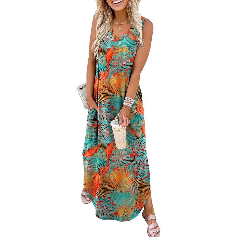 Summer Dresses Maxi Dress Vacation Beach Sundresses 2026 with Pockets