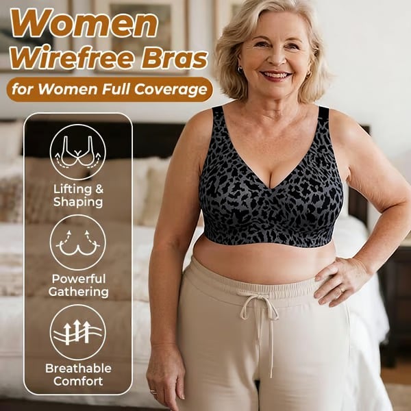 ❤️Mother's Day Specials-BUY 1 GET 1 FREE 🔥Super Firming Leopard Print Jelly  Bra | Women Wirefree Bras 👍No More Sagging Breasts