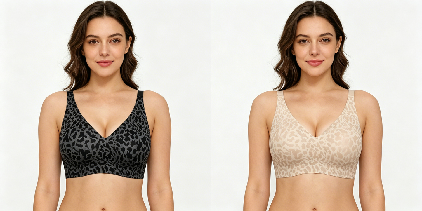 ❤️Mother's Day Specials-BUY 1 GET 1 FREE 🔥Super Firming Leopard Print Jelly  Bra | Women Wirefree Bras 👍No More Sagging Breasts