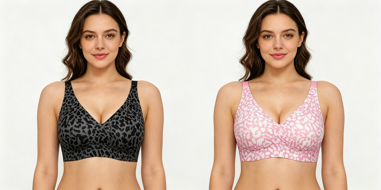 ❤️Mother's Day Specials-BUY 1 GET 1 FREE 🔥Super Firming Leopard Print Jelly  Bra | Women Wirefree Bras 👍No More Sagging Breasts