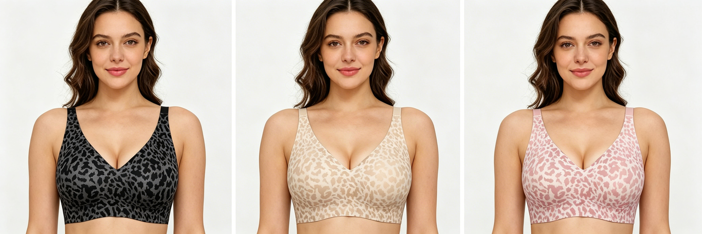 ❤️Mother's Day Specials-BUY 1 GET 1 FREE 🔥Super Firming Leopard Print Jelly  Bra | Women Wirefree Bras 👍No More Sagging Breasts