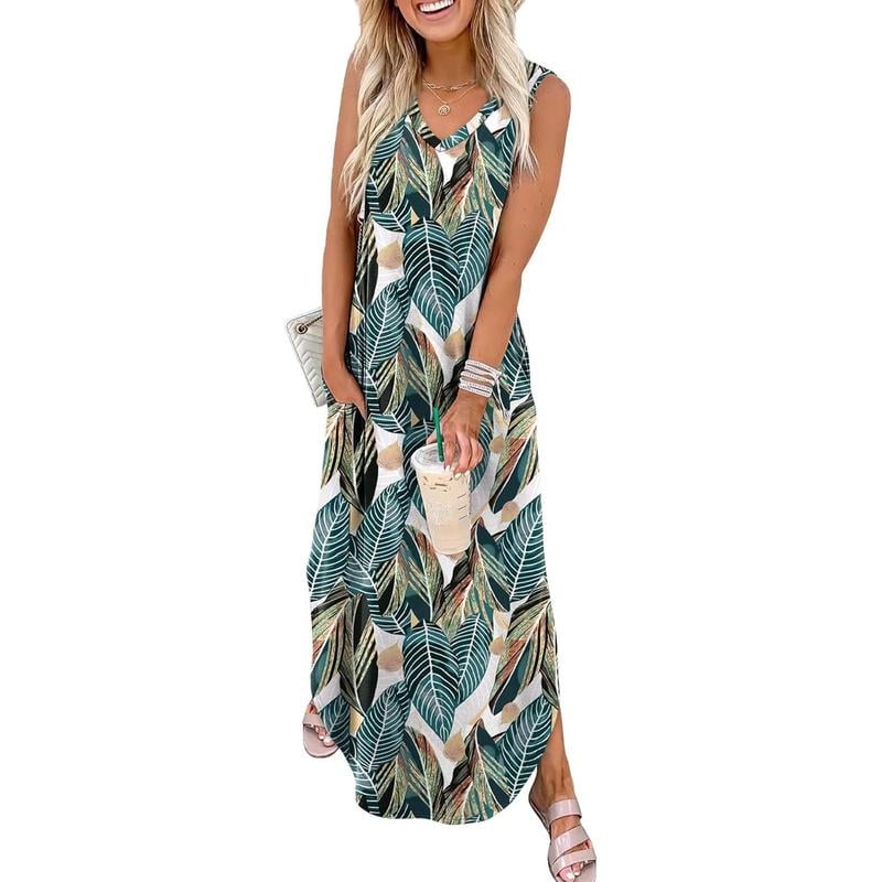 Summer Dresses Maxi Dress Vacation Beach Sundresses 2026 with Pockets