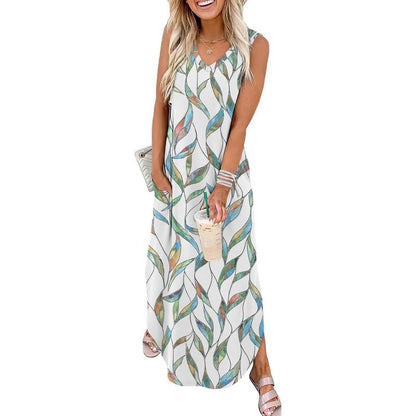 Summer Dresses Maxi Dress Vacation Beach Sundresses 2026 with Pockets