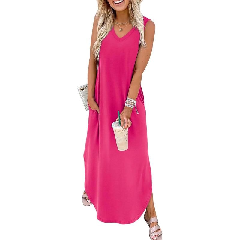 Summer Dresses Maxi Dress Vacation Beach Sundresses 2026 with Pockets